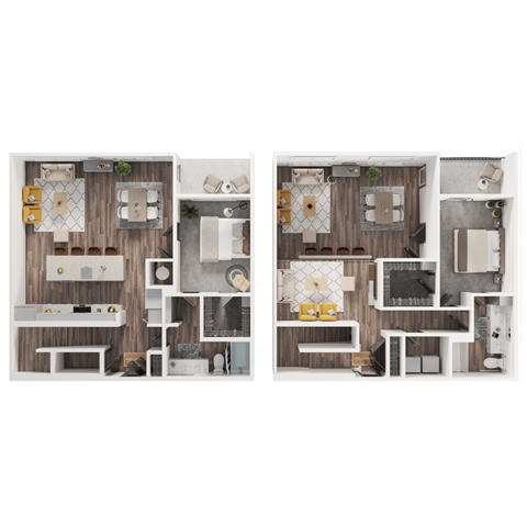 Floor plan for 2 beds, 2 baths, 1767 sqft